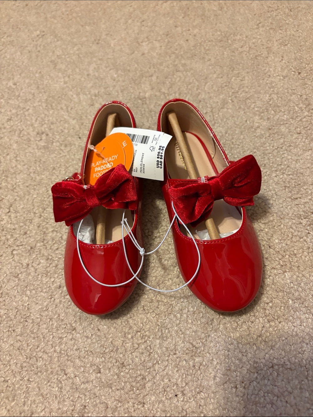 Girls Gymboree Red Patent Bow Ballet Flats
